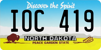 ND license plate IOC419