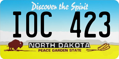 ND license plate IOC423