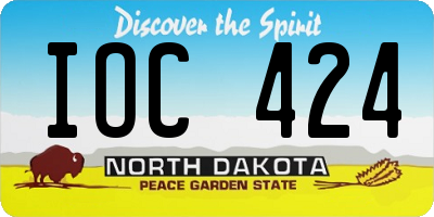 ND license plate IOC424