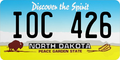 ND license plate IOC426