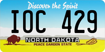 ND license plate IOC429