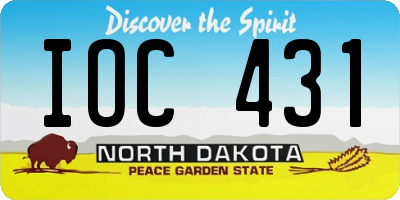 ND license plate IOC431