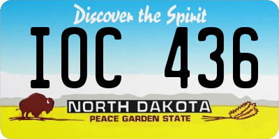 ND license plate IOC436