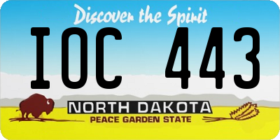 ND license plate IOC443