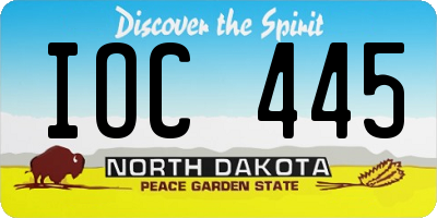 ND license plate IOC445
