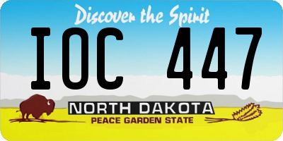 ND license plate IOC447