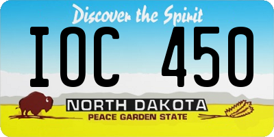 ND license plate IOC450