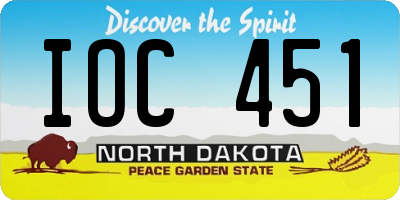 ND license plate IOC451
