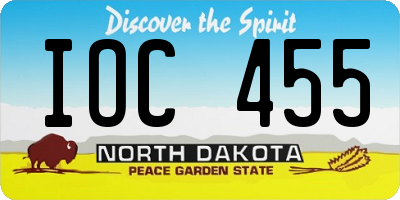 ND license plate IOC455