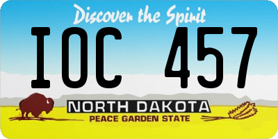 ND license plate IOC457