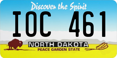 ND license plate IOC461