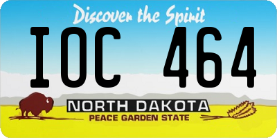 ND license plate IOC464