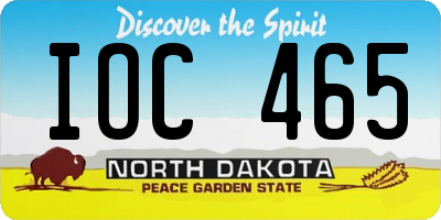 ND license plate IOC465