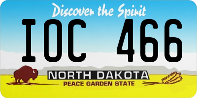 ND license plate IOC466