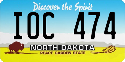 ND license plate IOC474