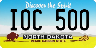 ND license plate IOC500