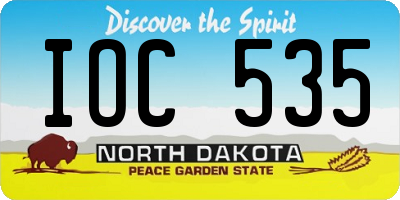 ND license plate IOC535