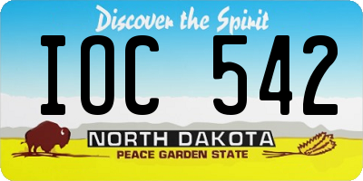 ND license plate IOC542