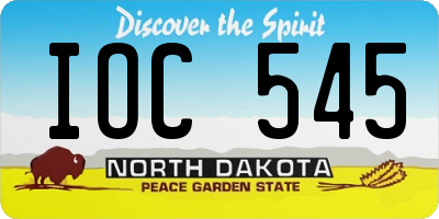 ND license plate IOC545
