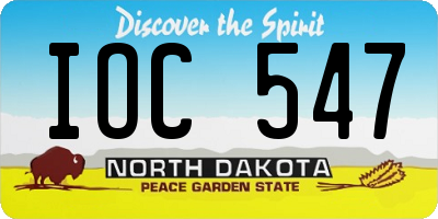 ND license plate IOC547
