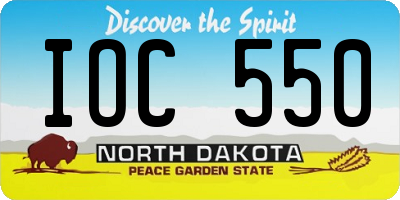 ND license plate IOC550