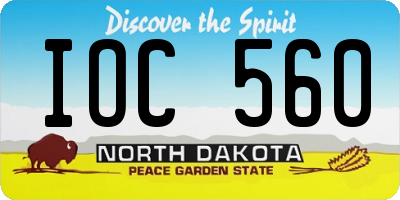 ND license plate IOC560
