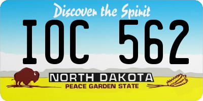 ND license plate IOC562