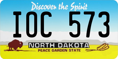 ND license plate IOC573