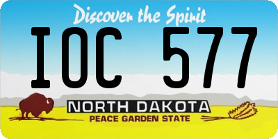 ND license plate IOC577