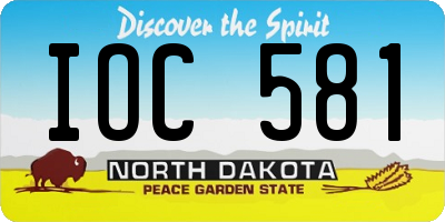 ND license plate IOC581