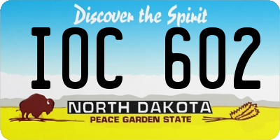 ND license plate IOC602