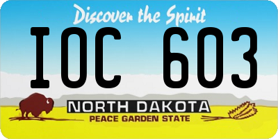 ND license plate IOC603