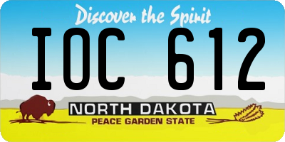 ND license plate IOC612