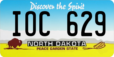 ND license plate IOC629
