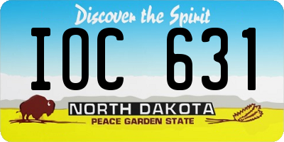 ND license plate IOC631