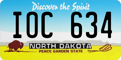 ND license plate IOC634