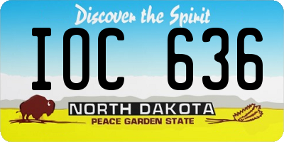 ND license plate IOC636