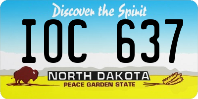 ND license plate IOC637