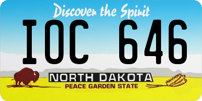 ND license plate IOC646