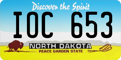 ND license plate IOC653