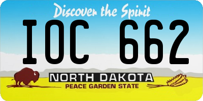 ND license plate IOC662