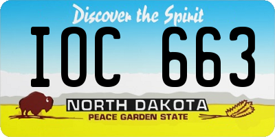 ND license plate IOC663