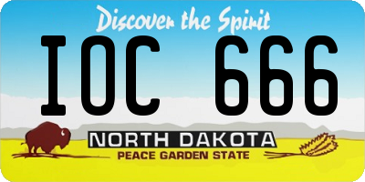 ND license plate IOC666