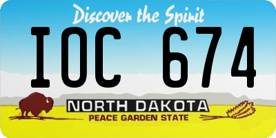 ND license plate IOC674