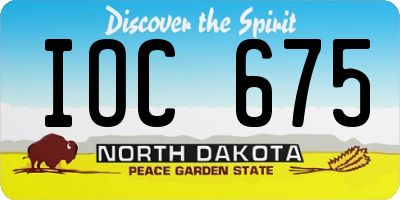 ND license plate IOC675