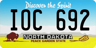 ND license plate IOC692
