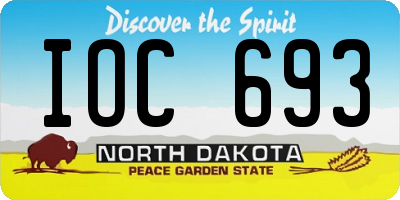 ND license plate IOC693