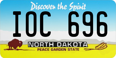 ND license plate IOC696