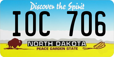 ND license plate IOC706