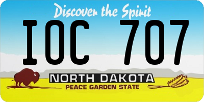 ND license plate IOC707